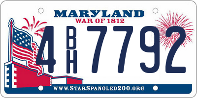 MD license plate 4BH7792