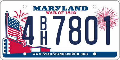 MD license plate 4BH7801