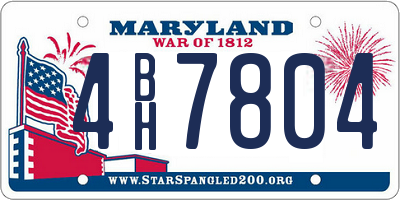 MD license plate 4BH7804