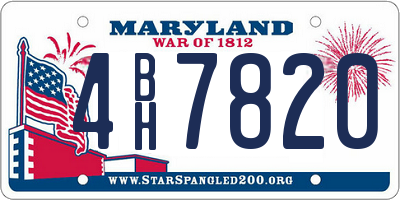 MD license plate 4BH7820