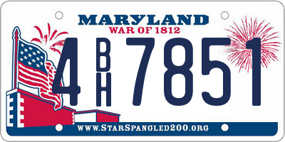 MD license plate 4BH7851