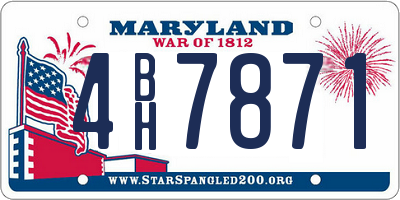 MD license plate 4BH7871