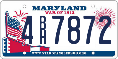MD license plate 4BH7872