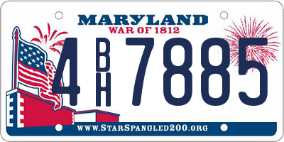 MD license plate 4BH7885