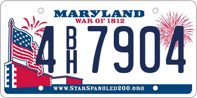 MD license plate 4BH7904