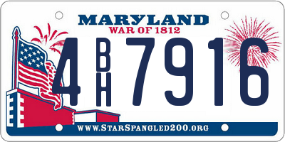 MD license plate 4BH7916