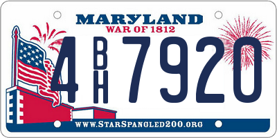 MD license plate 4BH7920