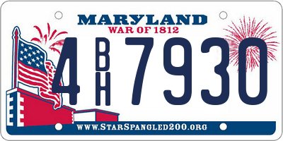 MD license plate 4BH7930