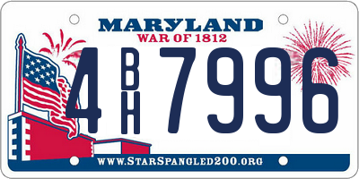 MD license plate 4BH7996