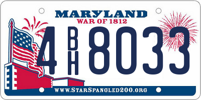 MD license plate 4BH8033