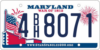 MD license plate 4BH8071