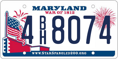 MD license plate 4BH8074