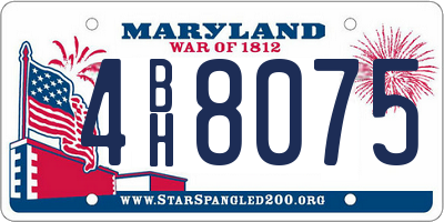 MD license plate 4BH8075