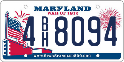MD license plate 4BH8094