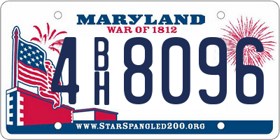 MD license plate 4BH8096