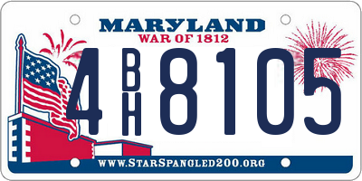 MD license plate 4BH8105