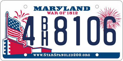 MD license plate 4BH8106