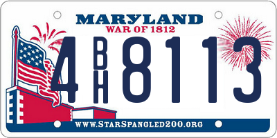 MD license plate 4BH8113