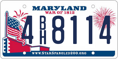MD license plate 4BH8114
