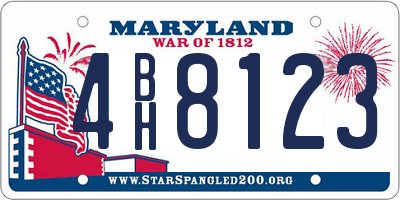 MD license plate 4BH8123