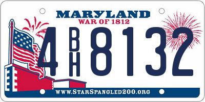 MD license plate 4BH8132