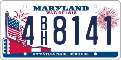 MD license plate 4BH8141