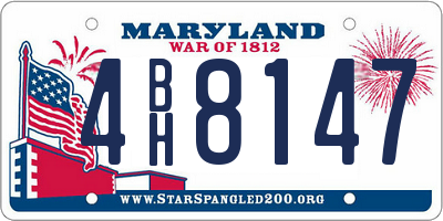 MD license plate 4BH8147