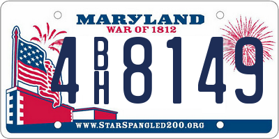 MD license plate 4BH8149