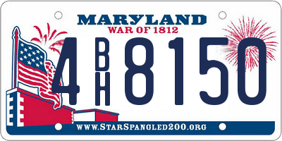 MD license plate 4BH8150