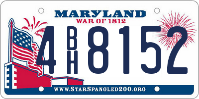 MD license plate 4BH8152