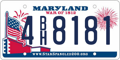 MD license plate 4BH8181