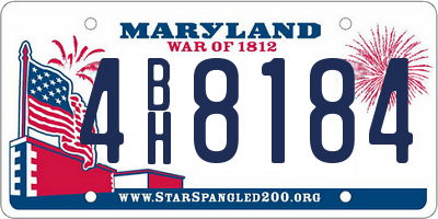 MD license plate 4BH8184