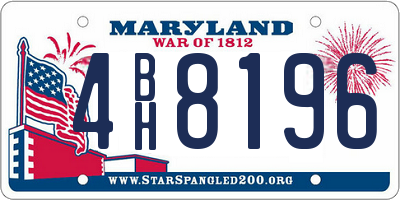 MD license plate 4BH8196