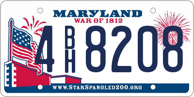 MD license plate 4BH8208