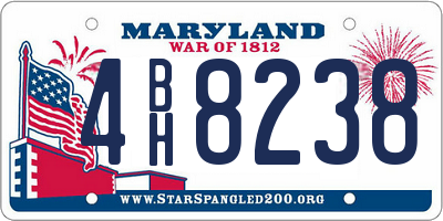 MD license plate 4BH8238