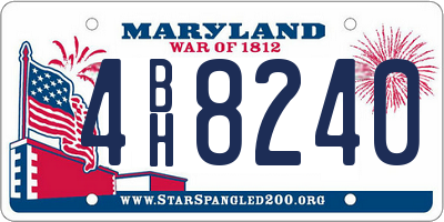 MD license plate 4BH8240