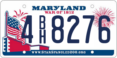 MD license plate 4BH8276