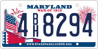 MD license plate 4BH8294