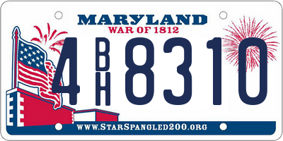 MD license plate 4BH8310