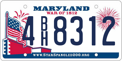 MD license plate 4BH8312