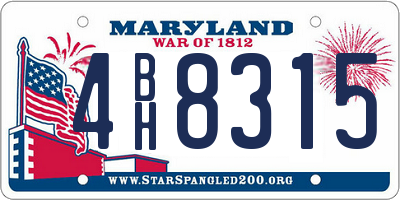 MD license plate 4BH8315