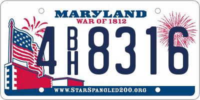 MD license plate 4BH8316