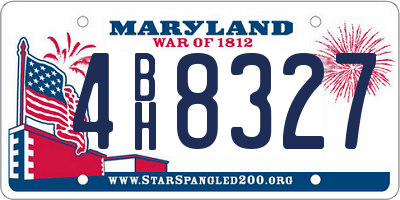 MD license plate 4BH8327