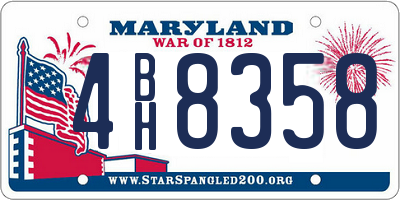 MD license plate 4BH8358