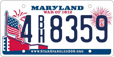 MD license plate 4BH8359