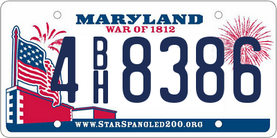 MD license plate 4BH8386
