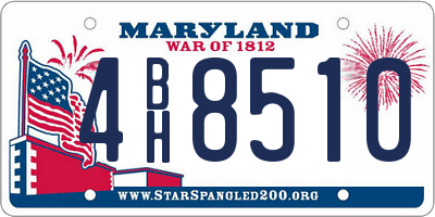 MD license plate 4BH8510