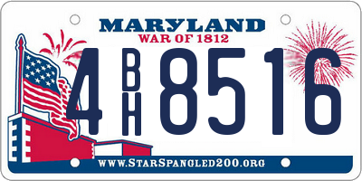 MD license plate 4BH8516