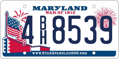 MD license plate 4BH8539