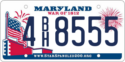 MD license plate 4BH8555